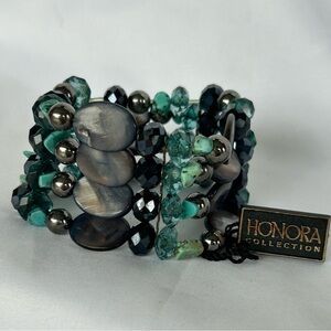 NWT Honora Pearl and Turquoise stretch Bracelet